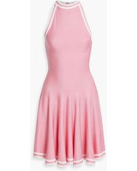 Balmain - Striped Jacquard-Knit Mini Dress - Lyst