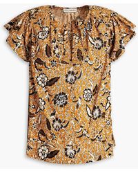 Ulla Johnson - Shani Ruffled Floral-print Cotton-blend Voile Top - Lyst