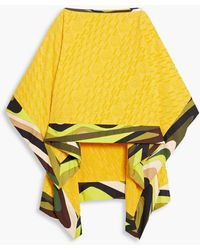 Emilio Pucci - Draped Printed Cotton-terry Jacquard Top - Lyst