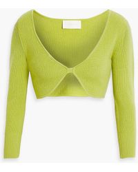 Michelle Mason - Cropped Ribbed-knit Top - Lyst