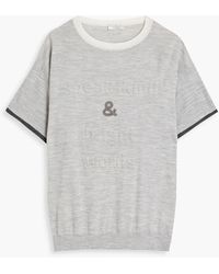 Brunello Cucinelli - Embossed Wool And Cashmere-blend T-shirt - Lyst