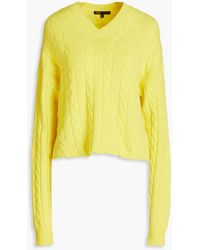 Maje - Cable-knit Cashmere-blend Sweater - Lyst