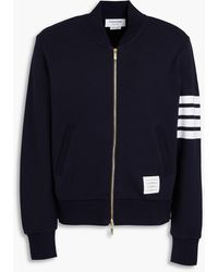 Thom Browne - Striped French Cotton-terry Bomber Jacket - Lyst