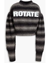 ROTATE BIRGER CHRISTENSEN - Logo-print Striped Knitted Sweater - Lyst