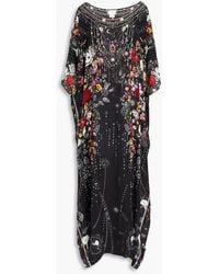 Camilla - Embellished Floral-print Silk Crepe De Chine Kaftan - Lyst