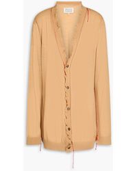 Maison Margiela - Ruffled Wool, Silk And Cotton-blend Cardigan - Lyst