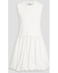 Jonathan Simkhai - Silas Ribbed-Knit And Cotton-Poplin Mini Dress - Lyst
