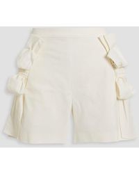 RED Valentino - Bow-detailed Twill Shorts - Lyst