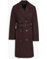 Theory - Double-breasted Suede Trench Coat - Lyst