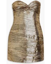 Zeynep Arcay - Strapless Crinkled Silk Mini Dress - Lyst