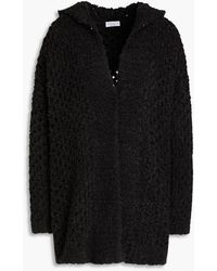 Brunello Cucinelli - Open-knit Camel Wool And Silk-blend Hooded Cardigan - Lyst