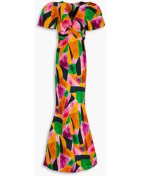 Rebecca Vallance - Printed Silk-habotai Maxi Dress - Lyst