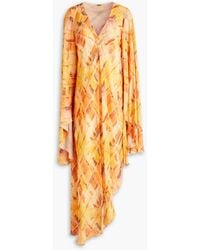 Cult Gaia - Shira asymmetrisches kleid aus crêpe mit print - Lyst