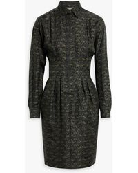 Max Mara - Panfilo Printed Silk-Twill Mini Shirt Dress - Lyst
