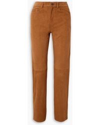 Blazé Milano - Paso Paneled Suede Straight-Leg Pants - Lyst