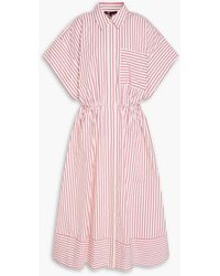 Maje - Crystal-Embellished Striped Jacquard Midi Shirt Dress - Lyst