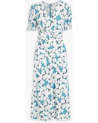 Diane von Furstenberg - Anaba Twisted Floral-Print Crepe De Chine Midi Dress - Lyst