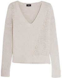 Line - Fringed Open-Knit Cotton Sweater - Lyst