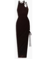 Monse - Cutout Lace-up Velvet Maxi Dress - Lyst