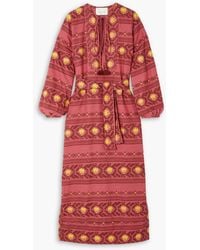 Johanna Ortiz - Sapa Inca Belted Embroidered Woven Maxi Dress - Lyst