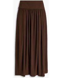 Tibi - Gathered Jersey Midi Skirt - Lyst