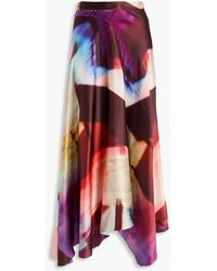 ROKSANDA - Printed Silk-satin Maxi Skirt - Lyst