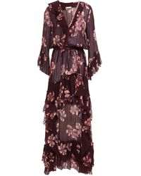 Anjuna - Ruffled Floral-print Cotton And Silk-blend Georgette Mini Dress - Lyst