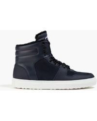 Fusalp - Shearling-lined Leather And Nubuck High-top Sneakers - Lyst