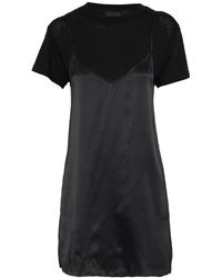 RTA - Winona Layered Silk-Satin And Cotton-Blend Jersey Mini Dress - Lyst