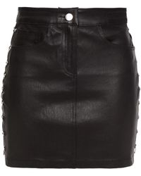 Amiri Chain-trimmed Leather Mini Skirt - Black
