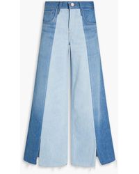 FRAME - Split Seam Two-tone High-rise Wide-leg Jeans - Lyst
