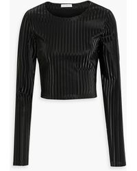 GOOD AMERICAN - Cropped Iridescent Coated Stretch-jersey Top - Lyst