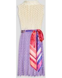 Zimmermann - Minikleid aus häkelstrick aus baumwolle in colour-block-optik - Lyst