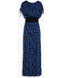 Diane von Furstenberg - Andra bedruckter jumpsuit mit weitem bein aus stretch-mesh - Lyst