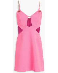 Rebecca Vallance - Dulce Amore Chain-embellished Cutout Crepe Mini Dress - Lyst