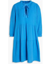 Honorine - Giselle Tiered Crinkled Cotton-gauze Mini Dress - Lyst