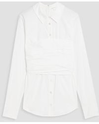 Veronica Beard - Baylor Pleated Cotton-blend Poplin Shirt - Lyst