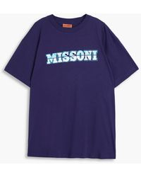 Missoni - T-shirt aus baumwoll-jersey mit logoprint und applikationen - Lyst