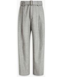 Emporio Armani - Belted Wool-twill Pants - Lyst