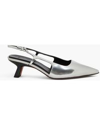 Vince - Bianca Mirrored-Leather Slingback Pumps - Lyst