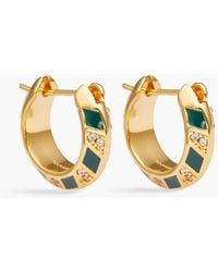 Zimmermann - Gold-tone Crystal And Enamel Hoop Earrings - Lyst