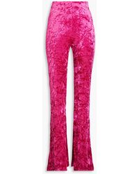 ROTATE BIRGER CHRISTENSEN - Crushed-velvet Flared Pants - Lyst