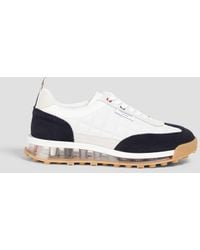 Thom Browne - Tech Runner Quilted Suede And Neoprene Sneakers - Lyst