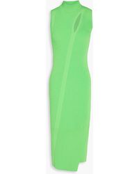 Versace - Cutout Ribbed-Knit Midi Dress - Lyst