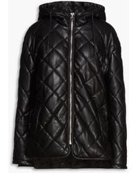 Jakke - Becky Quilted Faux Leather Hooded Jacket - Lyst