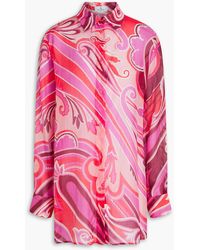 Etro - Printed Cotton And Silk-blend Voile Shirt - Lyst