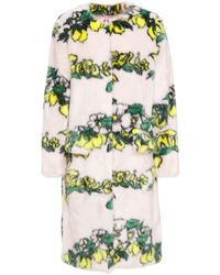 Shrimps Aidan Printed Faux Fur Coat Pastel Pink - Multicolour