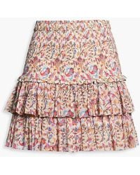 Isabel Marant - Naomi Tiered Printed Cotton-voile Mini Skirt - Lyst
