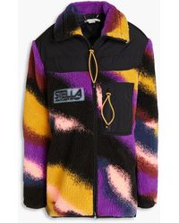 Stella McCartney - Shell-paneled Printed Fleece Jacket - Lyst