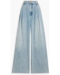 Zimmermann - Pleated High-Rise Wide-Leg Jeans - Lyst